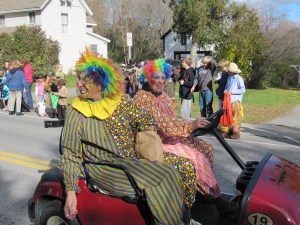 Halloween Parade Clowns There were clowns on carts...