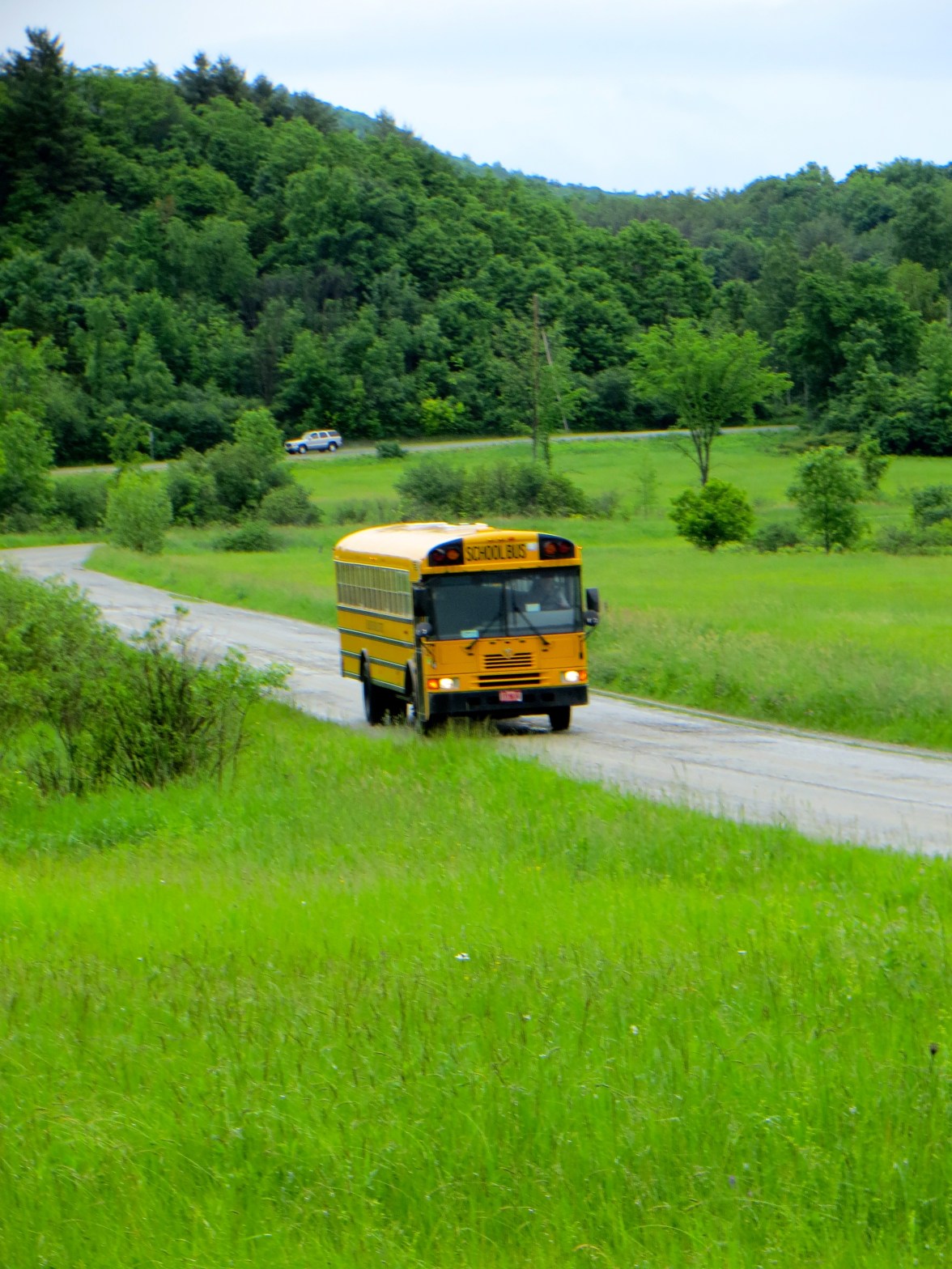 School bus ready to make the last drop-off of the year