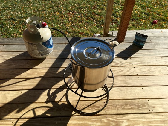 The set-up on the porch